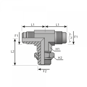 Adjustable Branch Tee male JIC – metric male with O-ring. (TMJ.MOM.P)